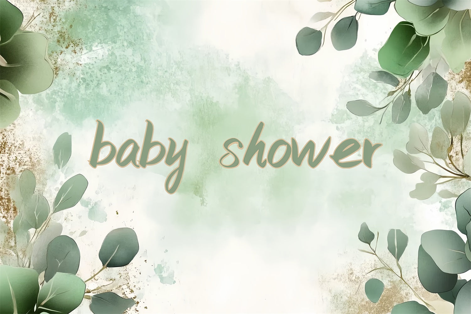 Baby Shower Photo Backdrop Ideas Bloom Greenery Backdrop UK CSH2-159