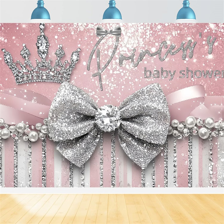 Baby Shower Photo Booth Backdrop Glitter Princess Crown Backdrop UK CSH2-160