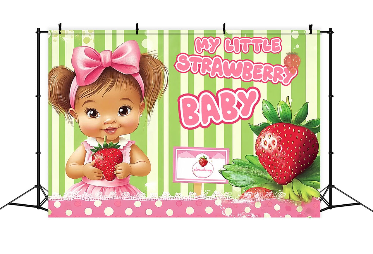 Strawberry Baby Shower Backdrop Sweet Baby Girl Backdrop UK CSH2-173