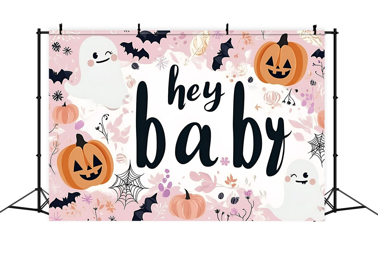 Backdrop Ideas Baby Shower Halloween Ghosts Pumpkins Bats Backdrop UK CSH2-175