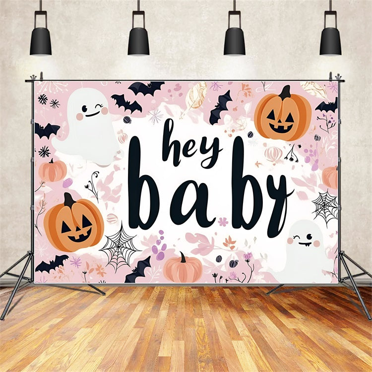 Backdrop Ideas Baby Shower Halloween Ghosts Pumpkins Bats Backdrop UK CSH2-175