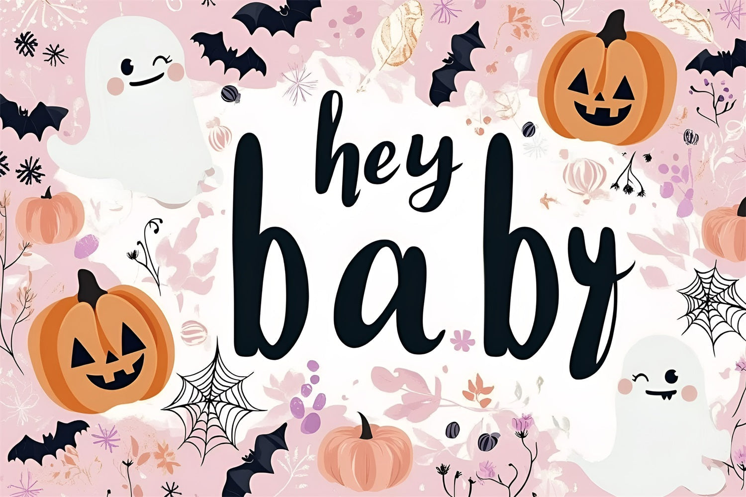 Backdrop Ideas Baby Shower Halloween Ghosts Pumpkins Bats Backdrop UK CSH2-175