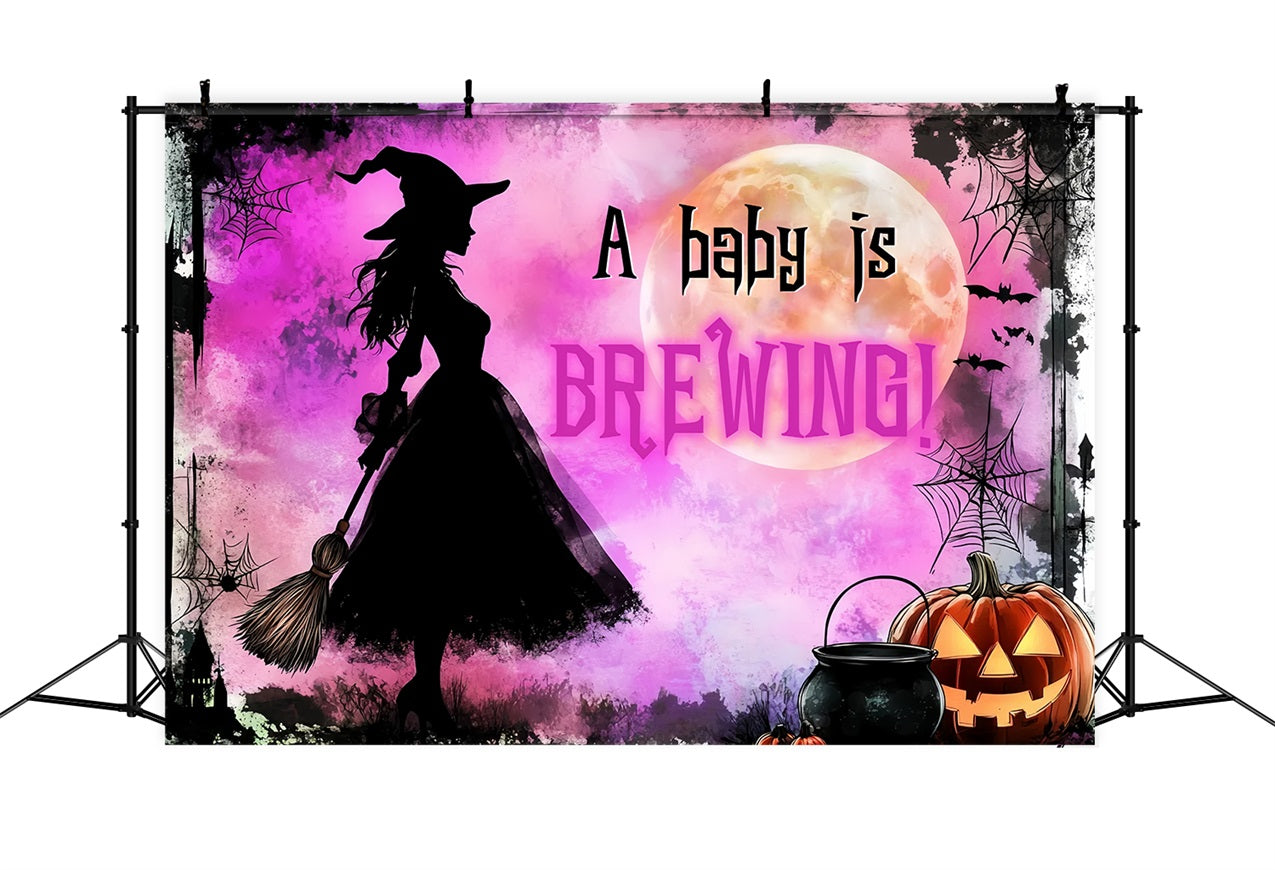 Backdrops For Baby Shower Halloween Witch Baby Reveal Backdrop UK CSH2-187