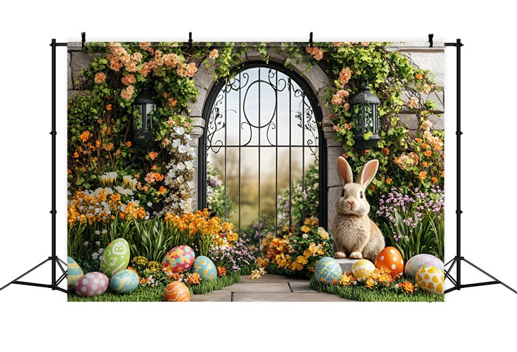 Easter Backdrops Ideas Floral Archway Painted Eggs Backdrop UK CSH2-19