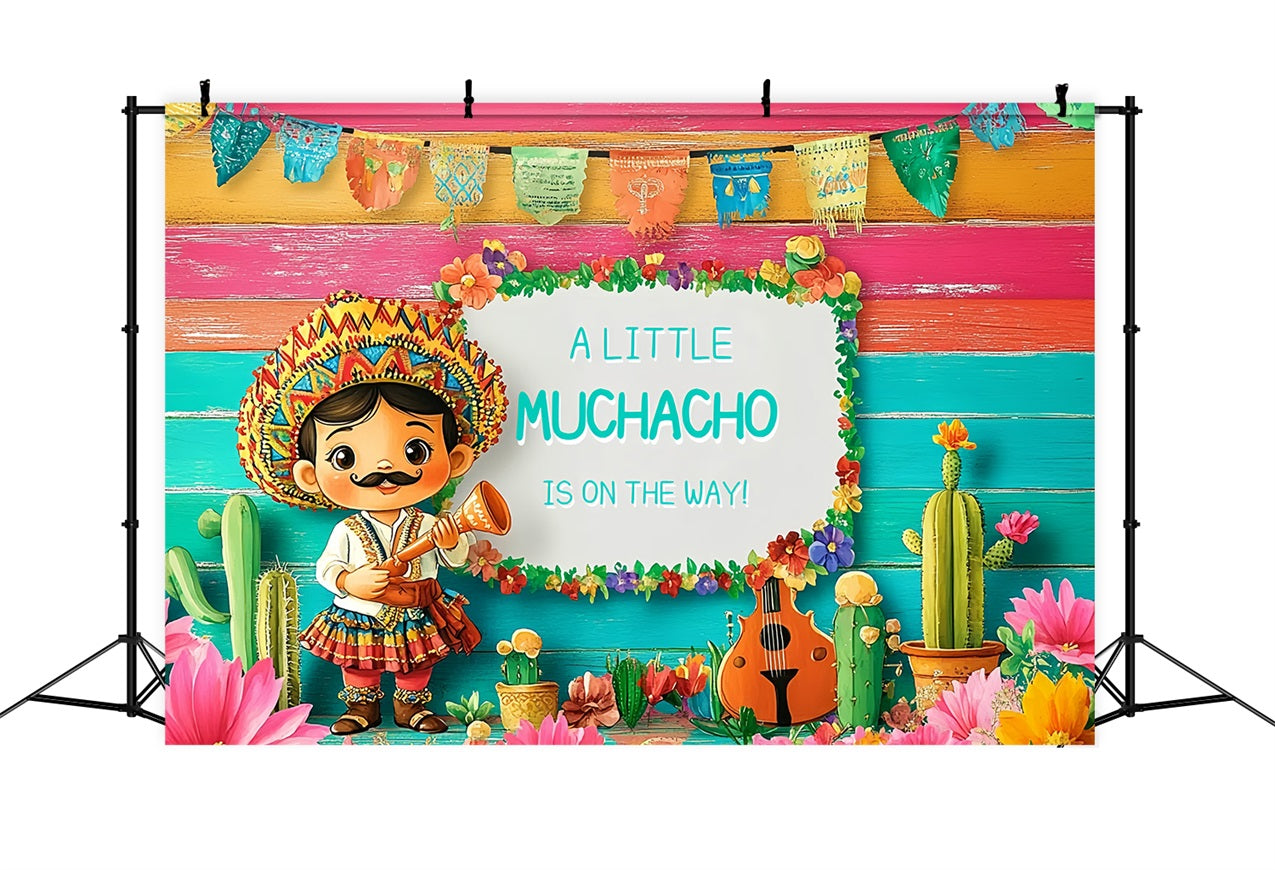 Baby Shower Photo Backdrop Mexican Fiesta Gender Reveal Backdrop UK CSH2-196