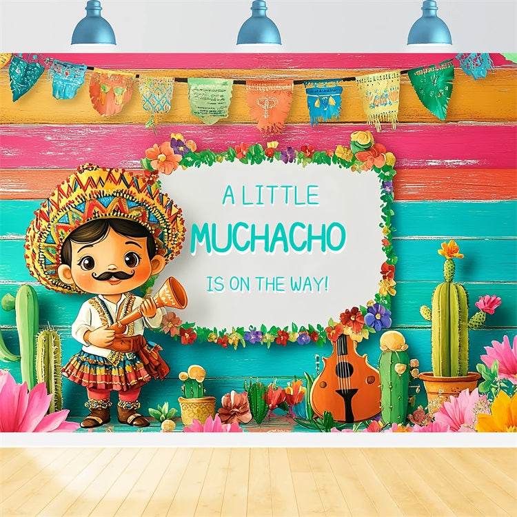 Baby Shower Photo Backdrop Mexican Fiesta Gender Reveal Backdrop UK CSH2-196