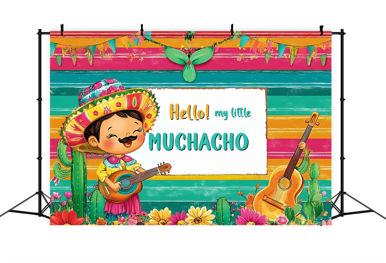 Baby Shower Backdrop Boy Vibrant Mexican Vibes Baby Backdrop UK CSH2-197