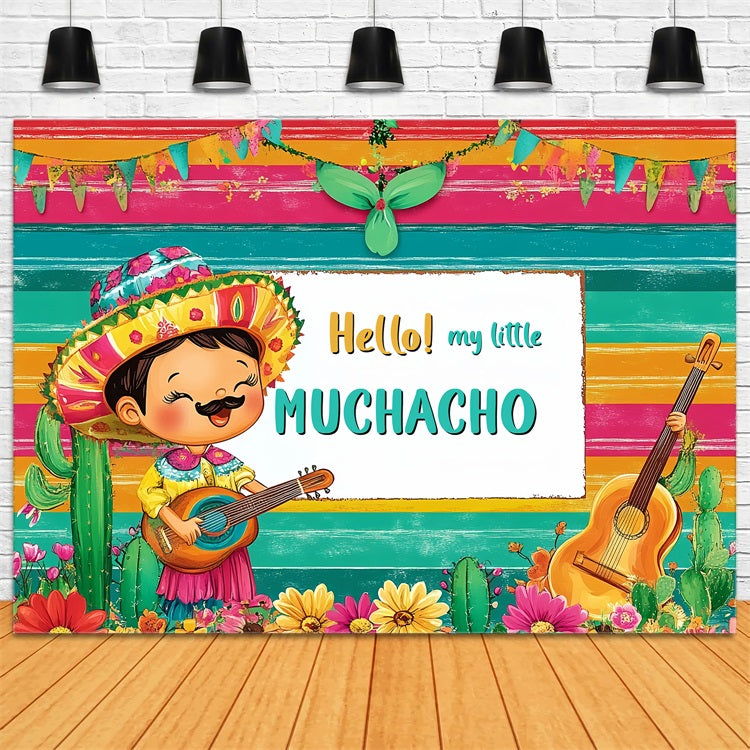 Baby Shower Backdrop Boy Vibrant Mexican Vibes Baby Backdrop UK CSH2-197