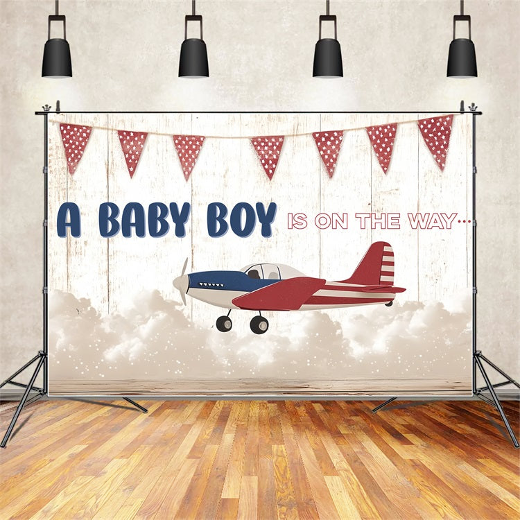 Backdrop For Baby Shower Baby Boy's Sky High Welcome Backdrop UK CSH2-203