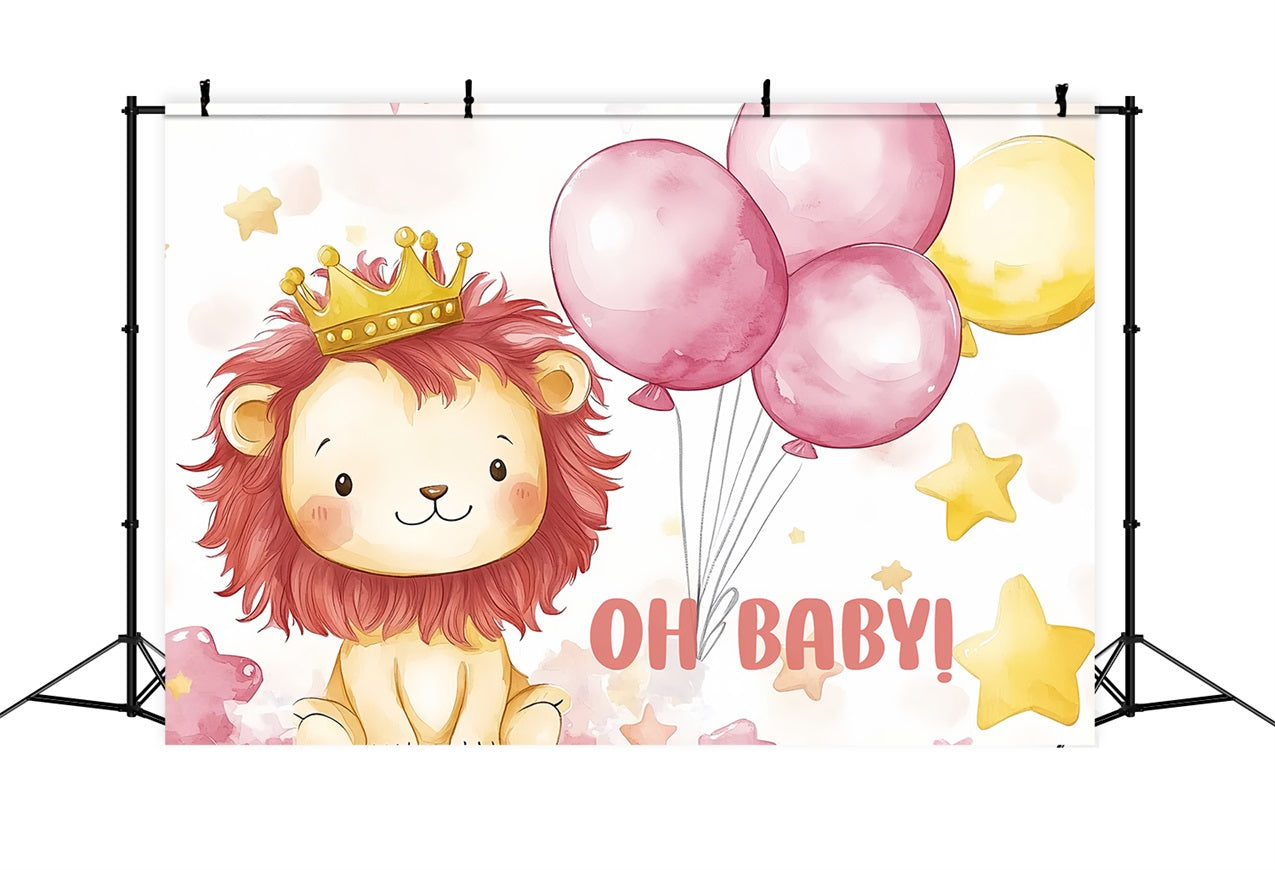 Photo Backdrop For Baby Shower Adorable Lion Balloon Backdrop UK CSH2-209