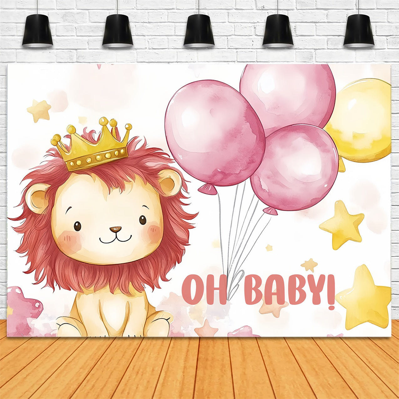 Photo Backdrop For Baby Shower Adorable Lion Balloon Backdrop UK CSH2-209