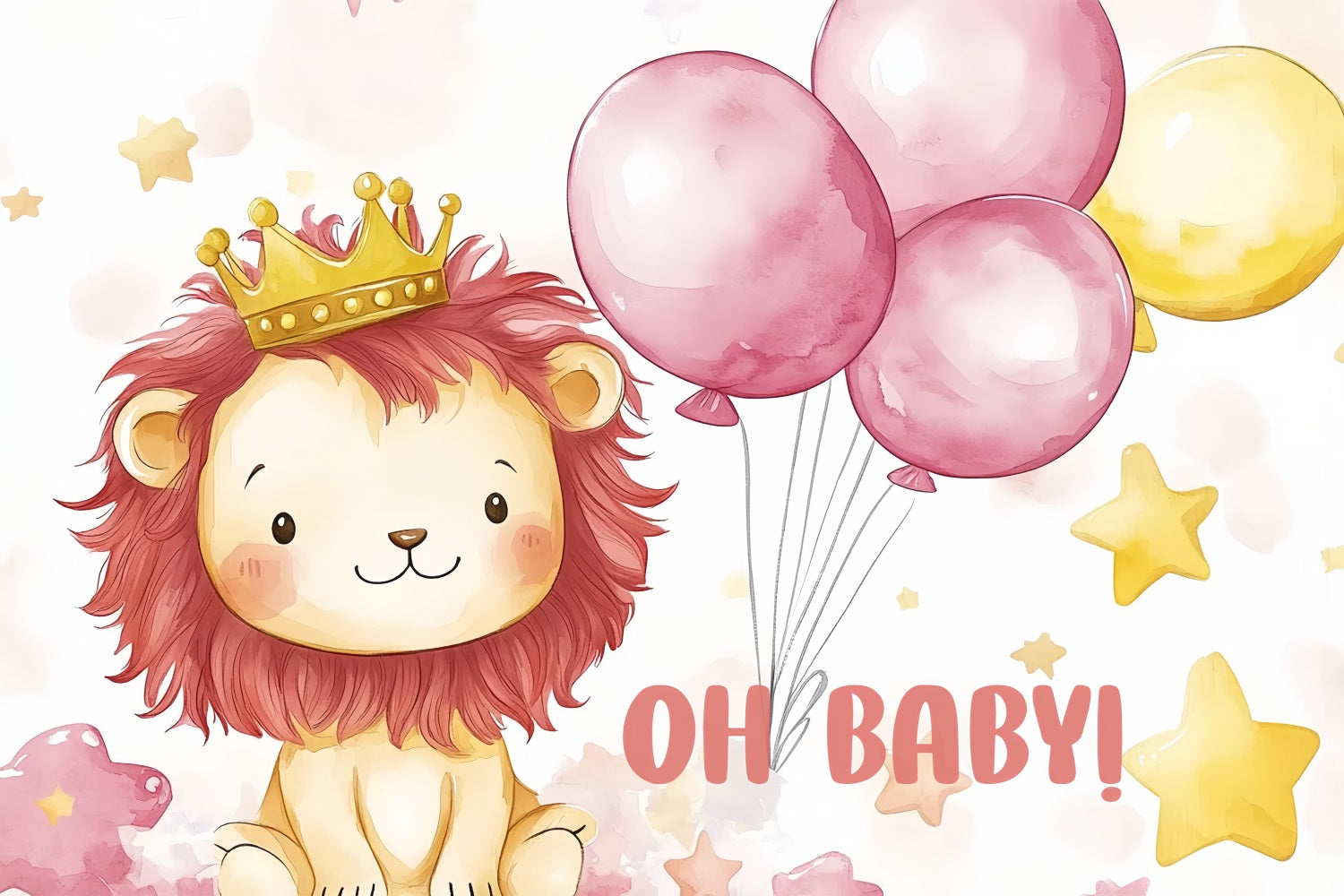 Photo Backdrop For Baby Shower Adorable Lion Balloon Backdrop UK CSH2-209