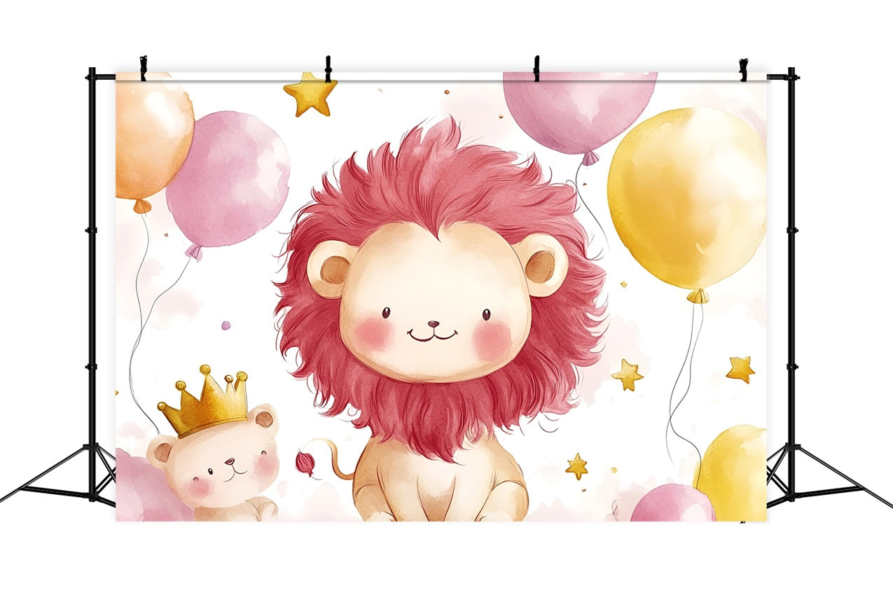 Backdrops For Baby Shower Playful Lion Teddy Baby Backdrop UK CSH2-210