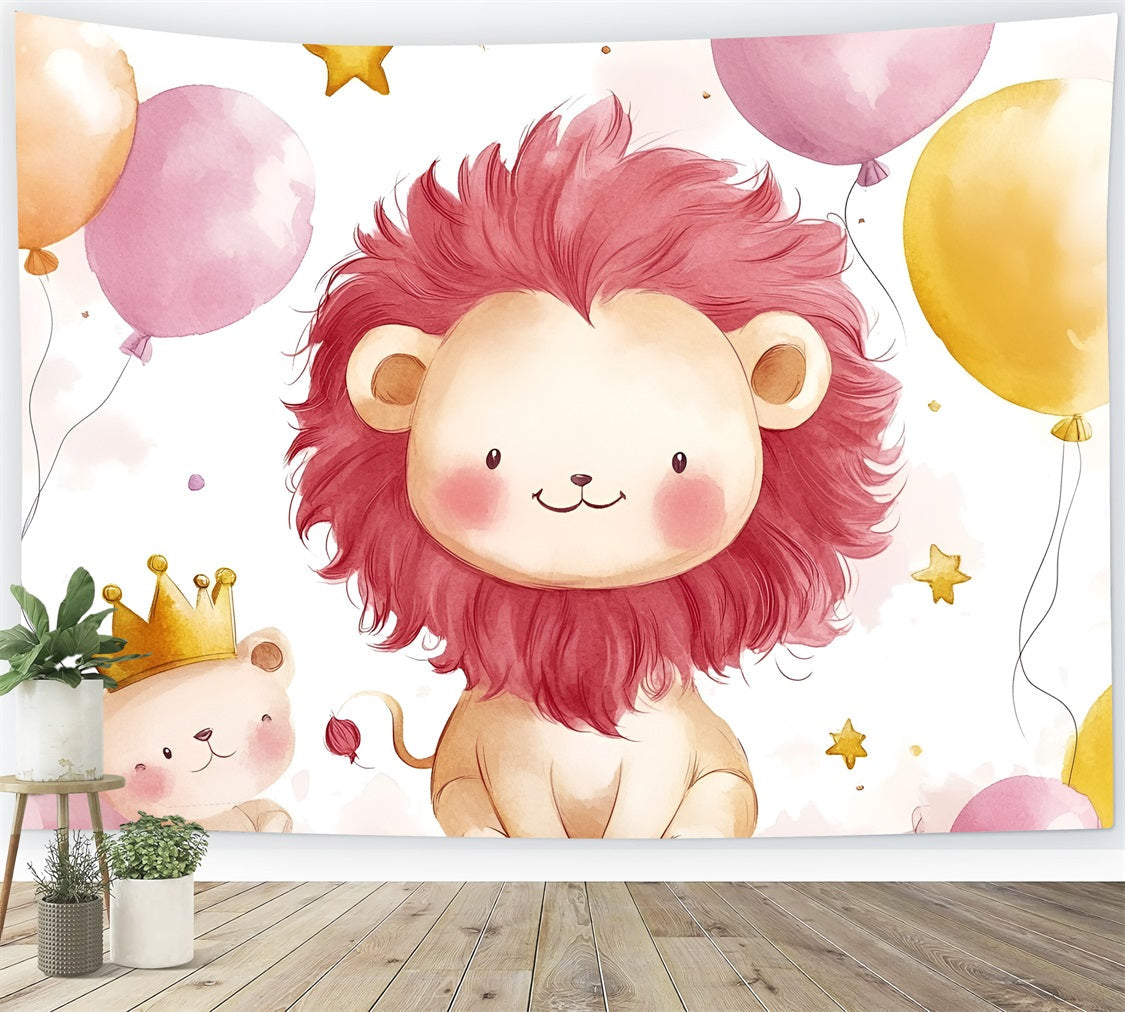 Backdrops For Baby Shower Playful Lion Teddy Baby Backdrop UK CSH2-210