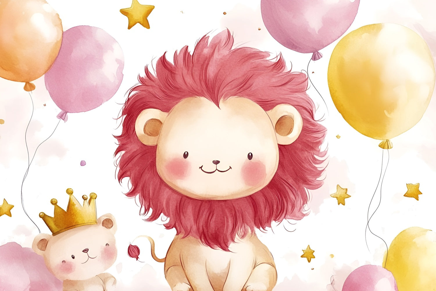 Backdrops For Baby Shower Playful Lion Teddy Baby Backdrop UK CSH2-210