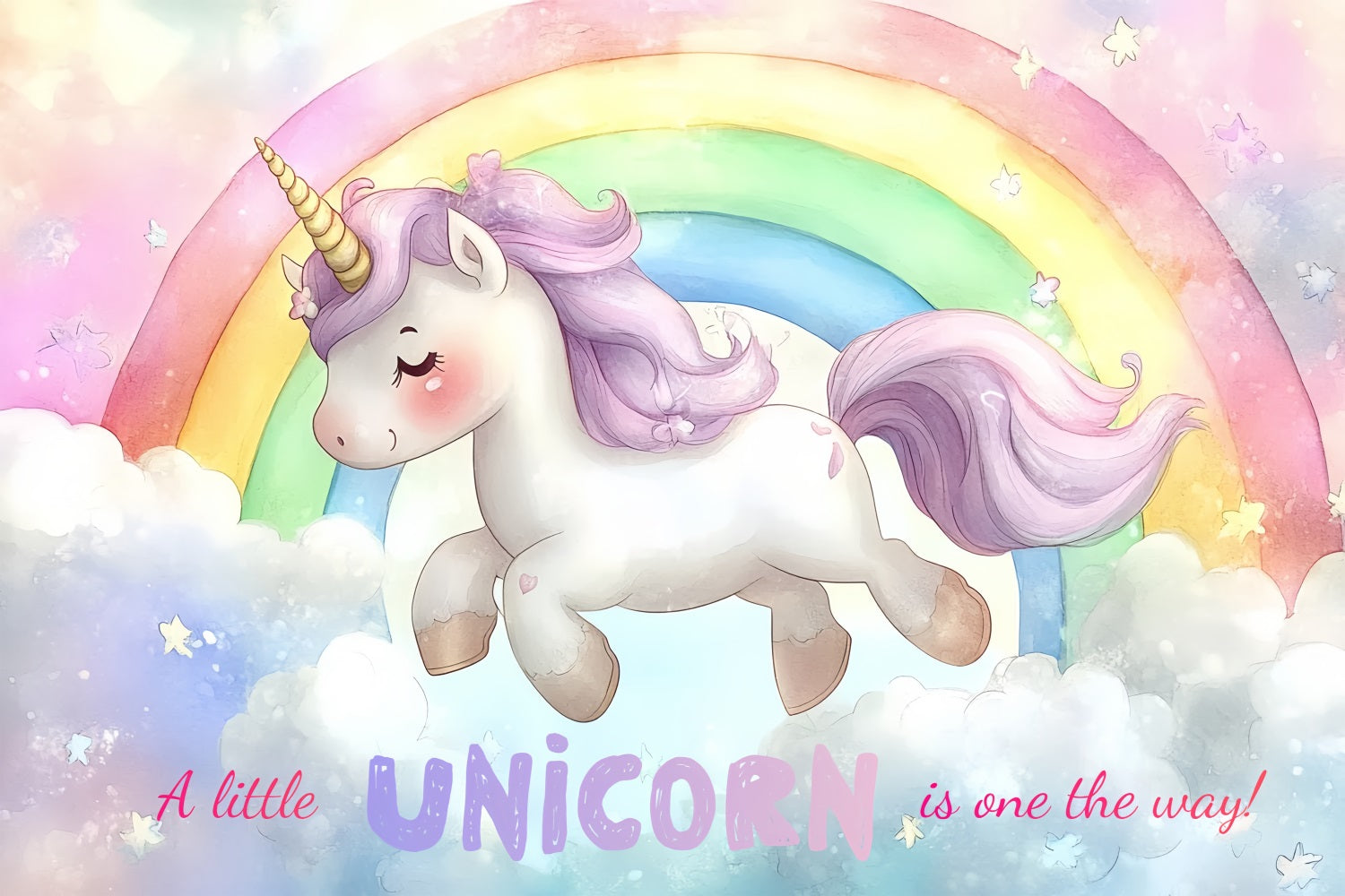 Baby Shower Backdrop Girl Dreamy Unicorn Rainbow Backdrop UK CSH2-211