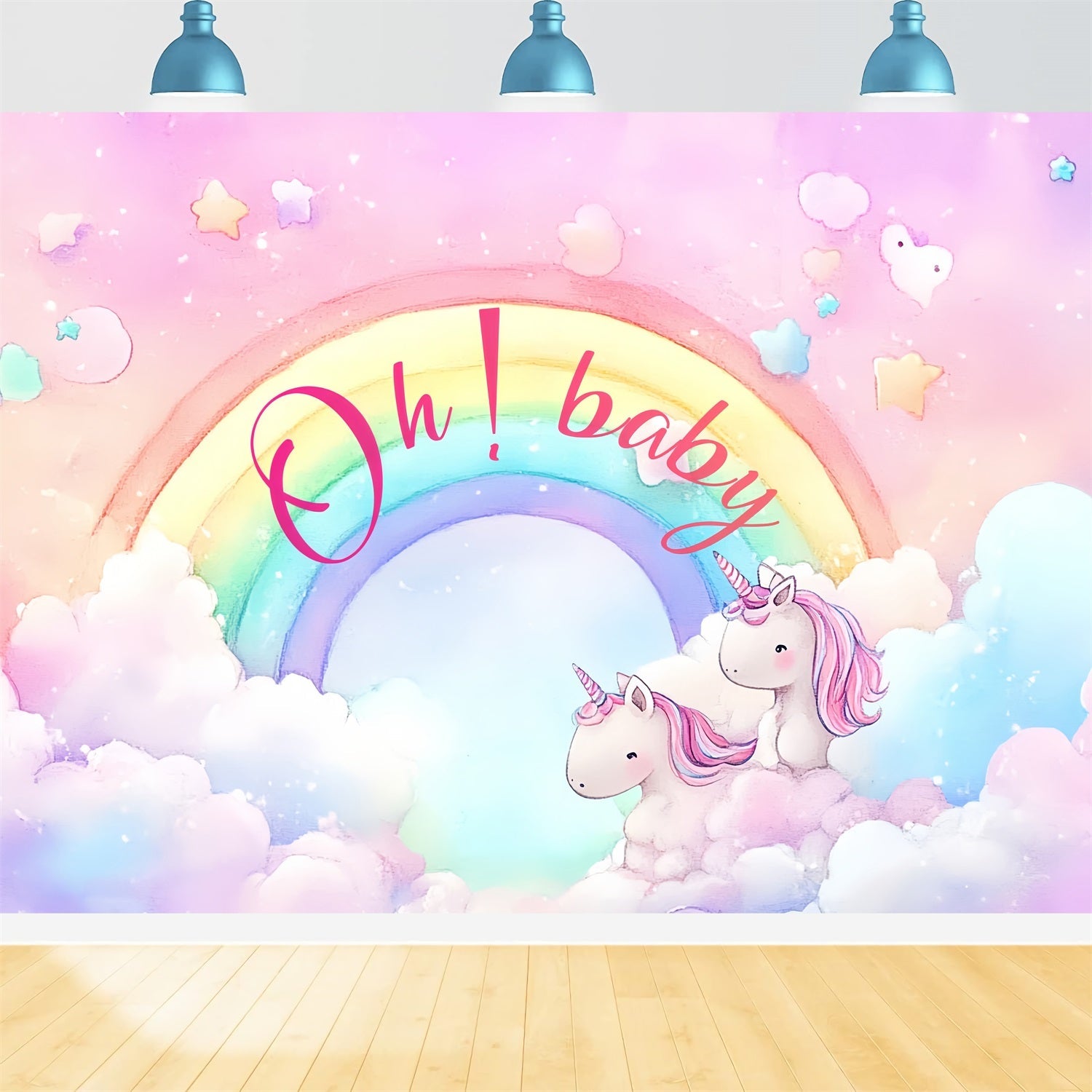 Baby Shower Backdrops Magical Unicorn Rainbow Wonderland Backdrop UK CSH2-212