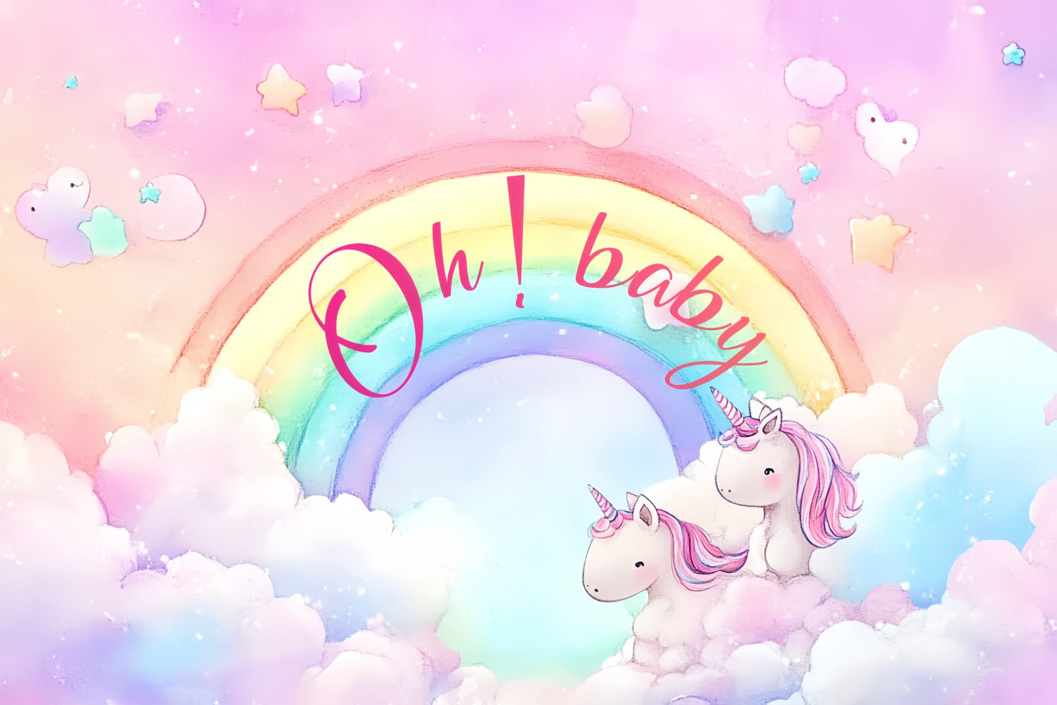 Baby Shower Backdrops Magical Unicorn Rainbow Wonderland Backdrop UK CSH2-212