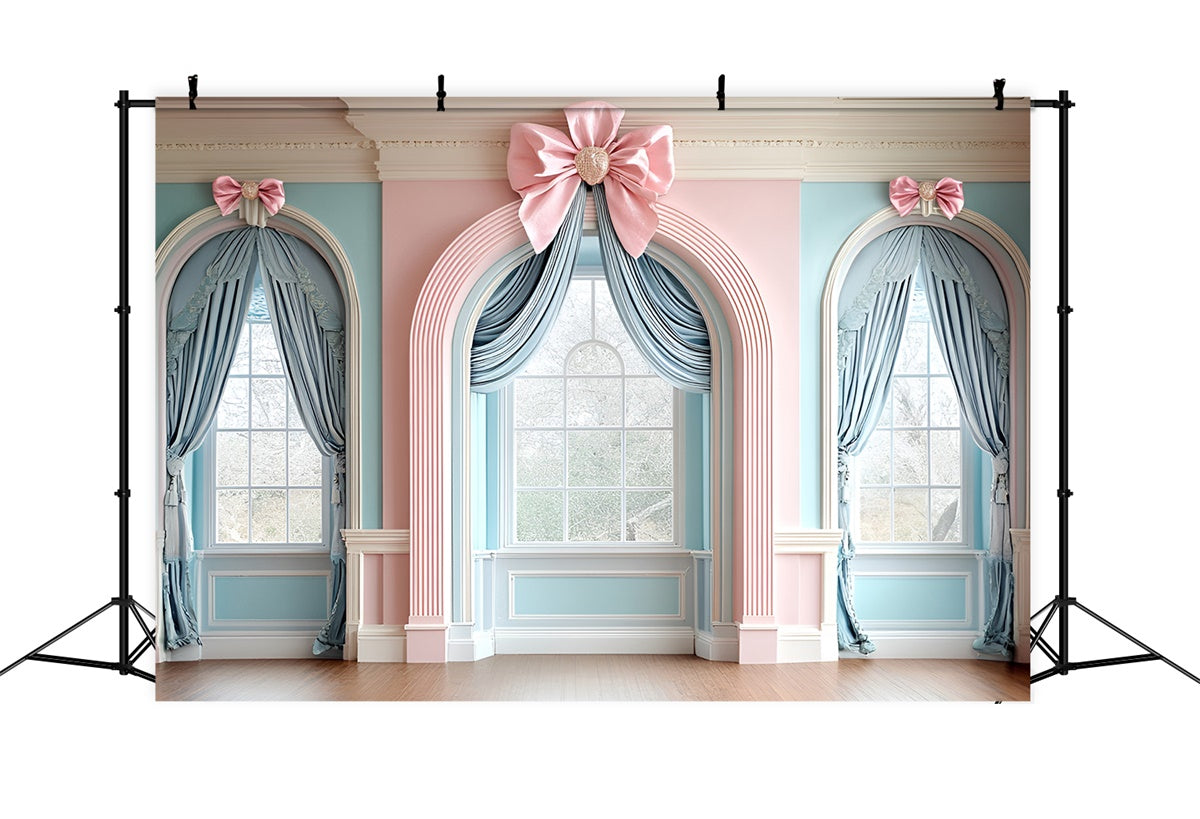 Vintage Wall Backdrop Elegant Archway Satin Bows Backdrop UK CSH2-218