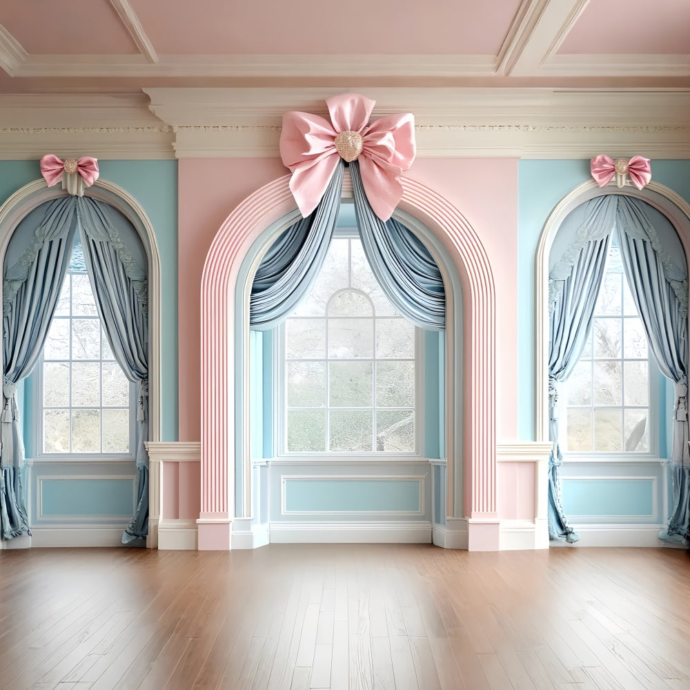 Vintage Wall Backdrop Elegant Archway Satin Bows Backdrop UK CSH2-218