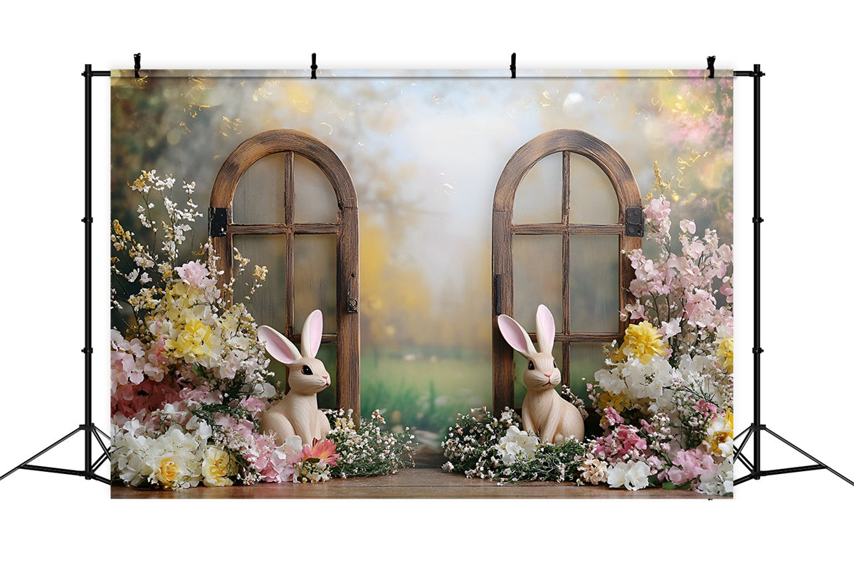 Easter Backdrops Photography Pastel Bunny Flower Garden Backdrop UK CSH2-23