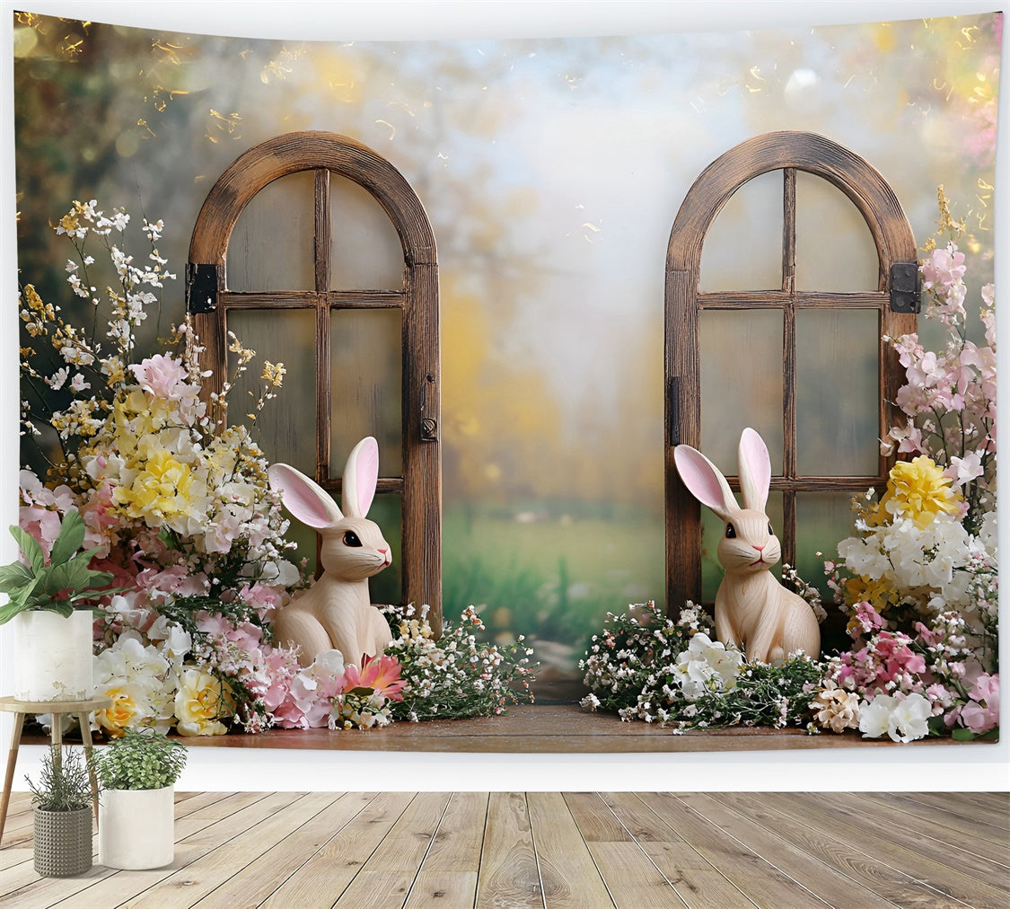 Easter Backdrops Photography Pastel Bunny Flower Garden Backdrop UK CSH2-23