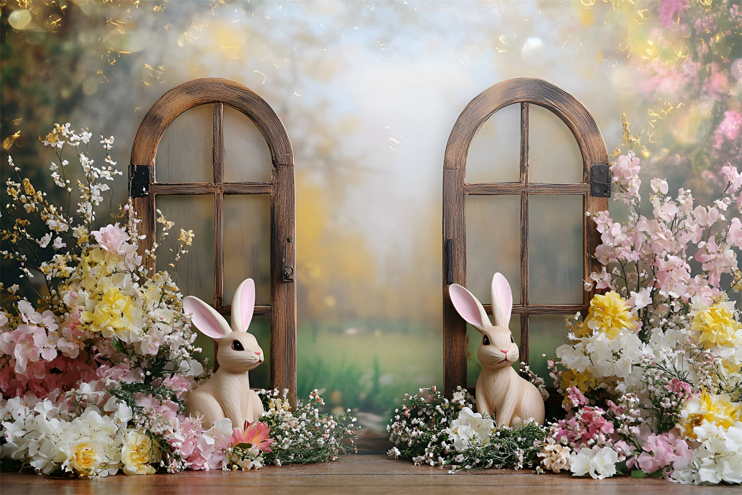 Easter Backdrops Photography Pastel Bunny Flower Garden Backdrop UK CSH2-23