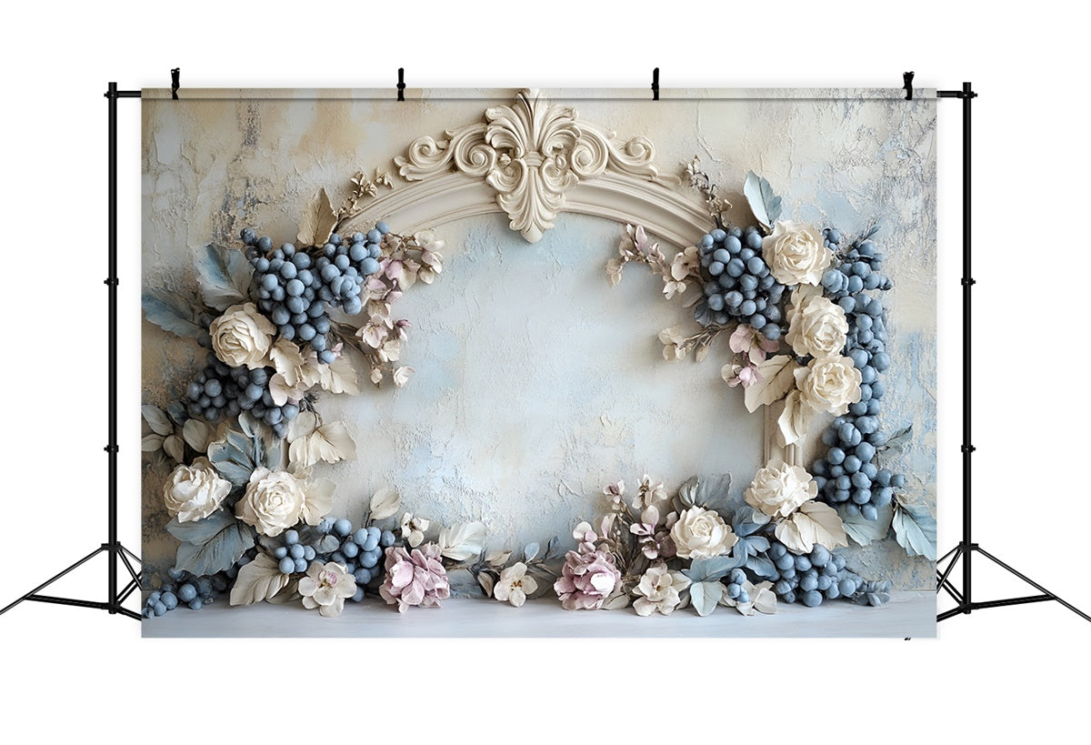 Flower Wall Backdrop Rustic Grapes Archway Backdrop UK CSH2-232