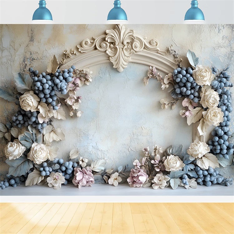 Flower Wall Backdrop Rustic Grapes Archway Backdrop UK CSH2-232