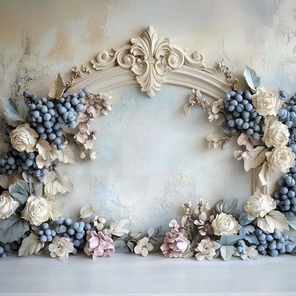 Flower Wall Backdrop Rustic Grapes Archway Backdrop UK CSH2-232