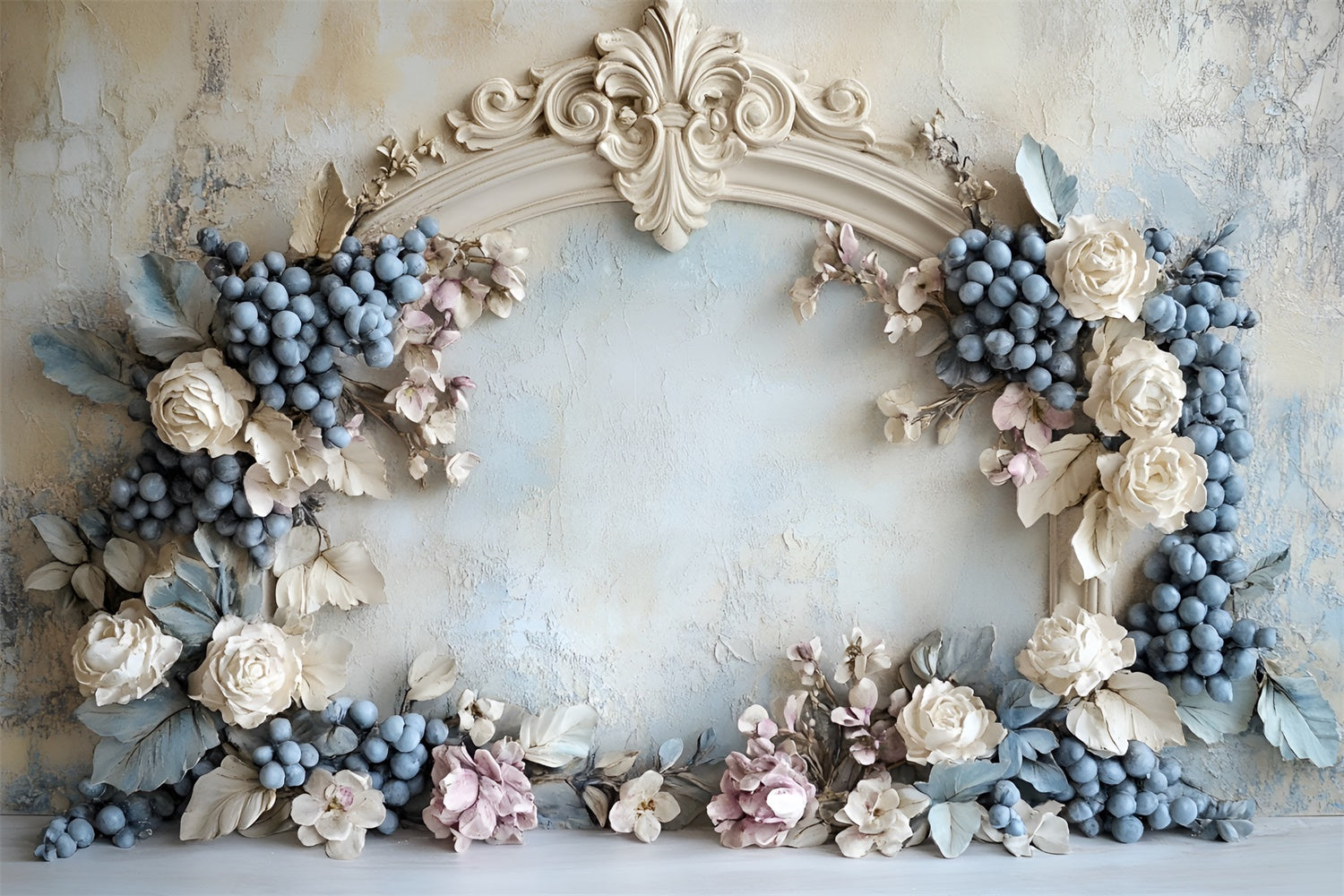 Flower Wall Backdrop Rustic Grapes Archway Backdrop UK CSH2-232