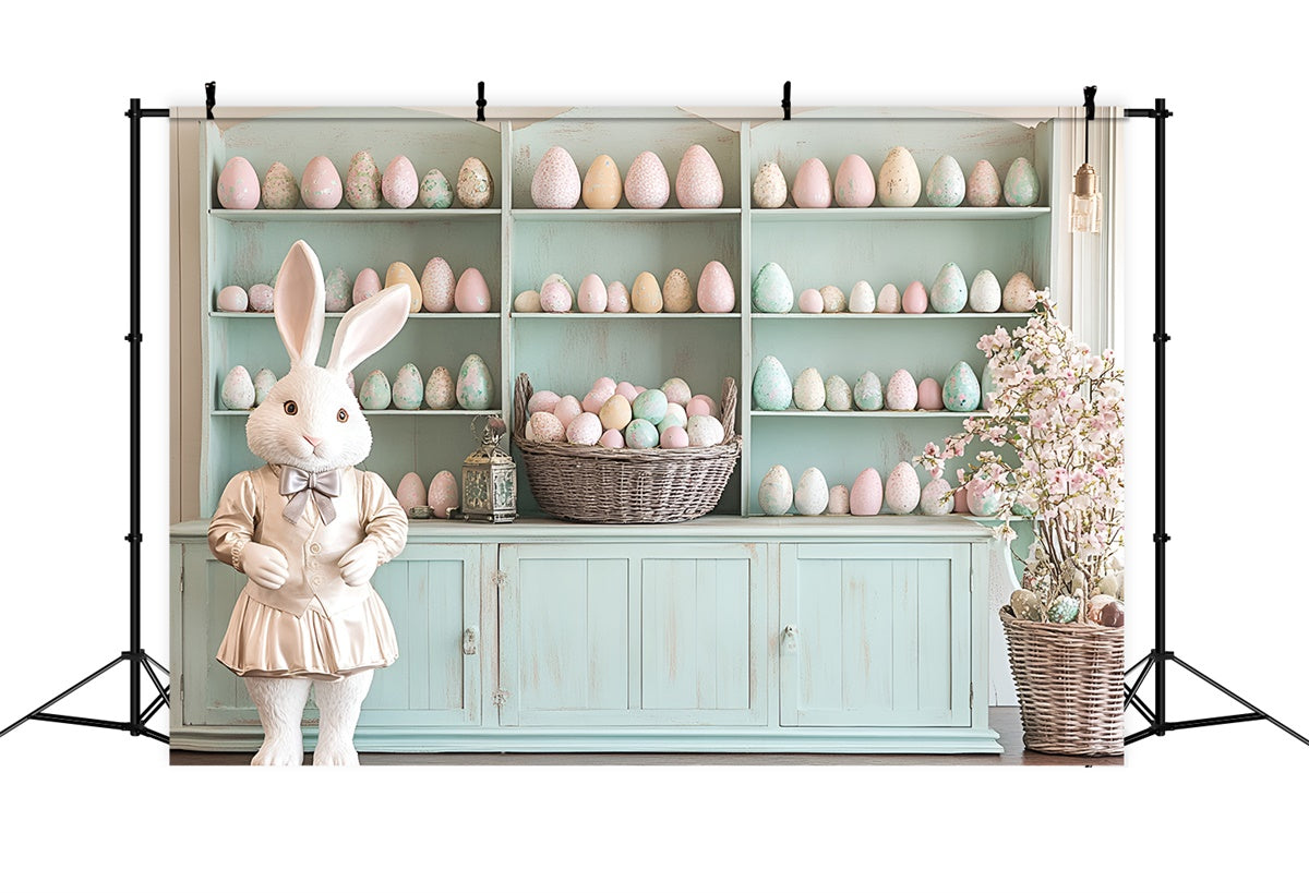 Easter Backdrop Elegant Easter Bunny Pastel Eggs Backdrop UK CSH2-25