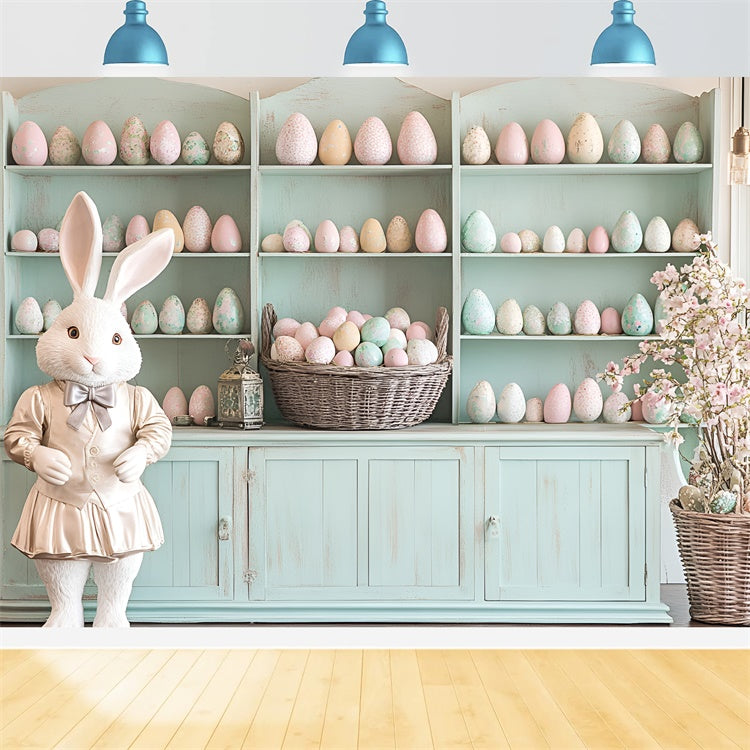 Easter Backdrop Elegant Easter Bunny Pastel Eggs Backdrop UK CSH2-25