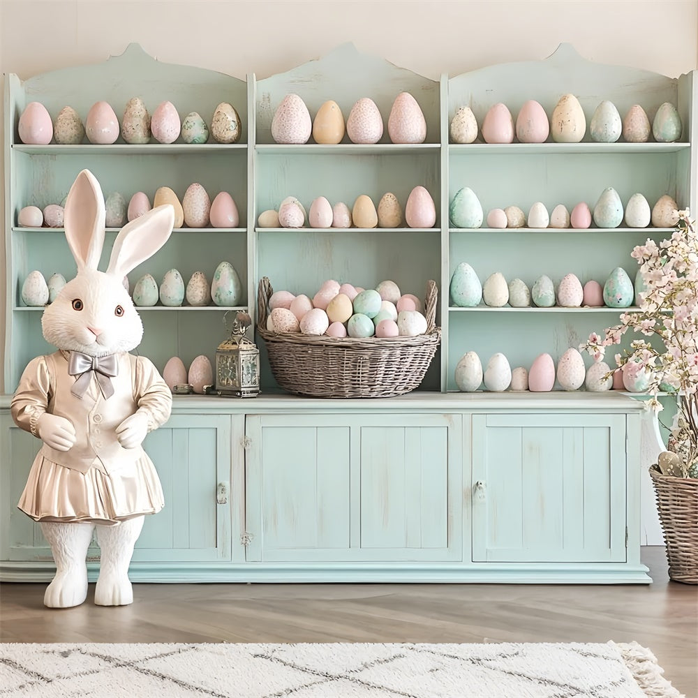 Easter Backdrop Elegant Easter Bunny Pastel Eggs Backdrop UK CSH2-25