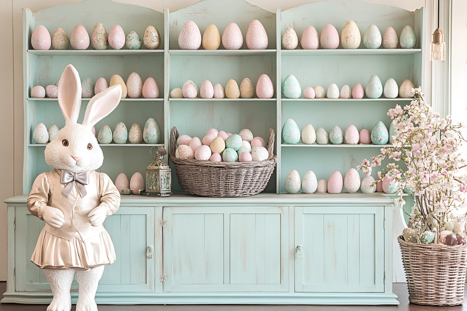 Easter Backdrop Elegant Easter Bunny Pastel Eggs Backdrop UK CSH2-25