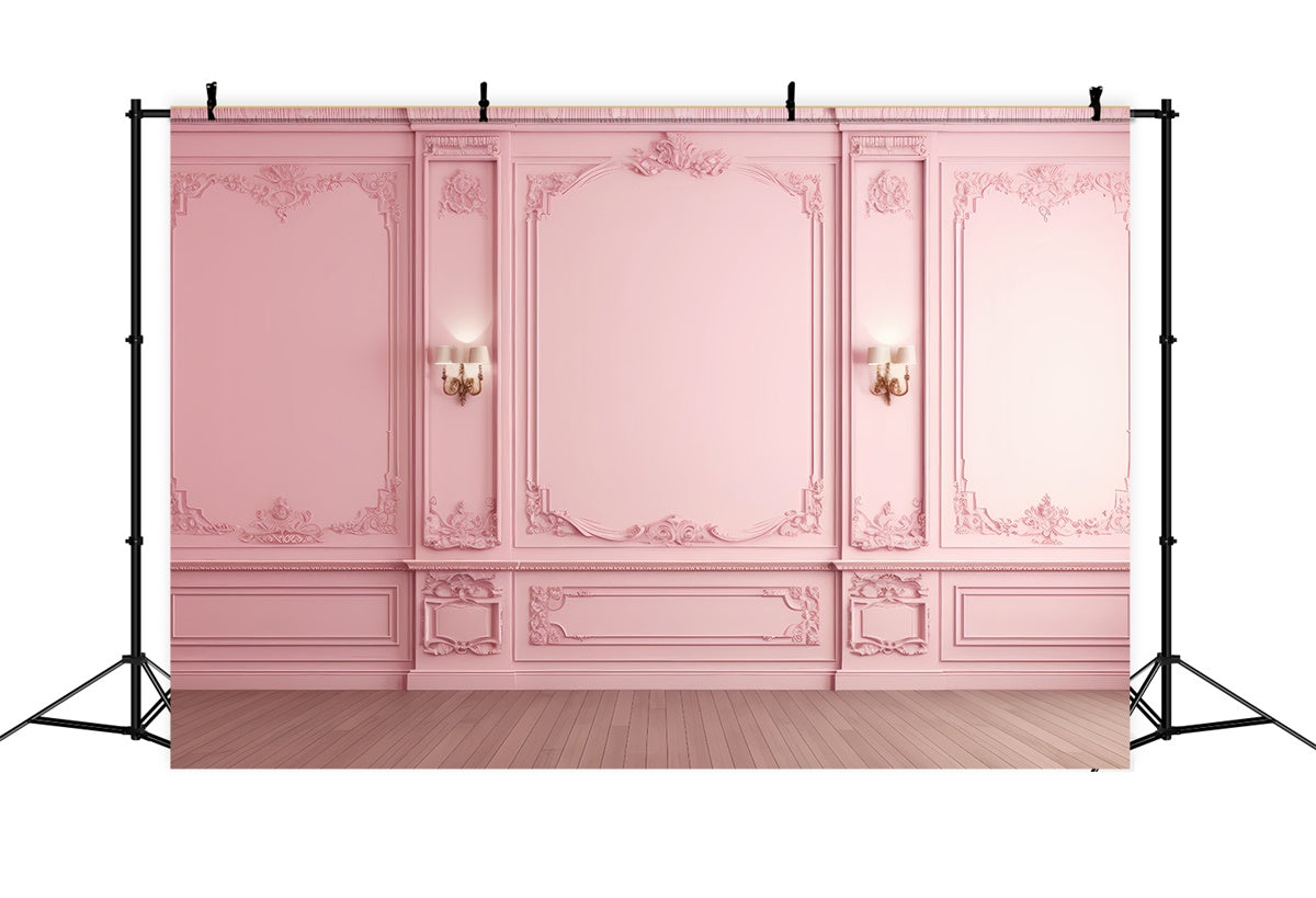 Vintage Wall Backdrop Ornate Romantic Pink Wall Backdrop UK CSH2-261