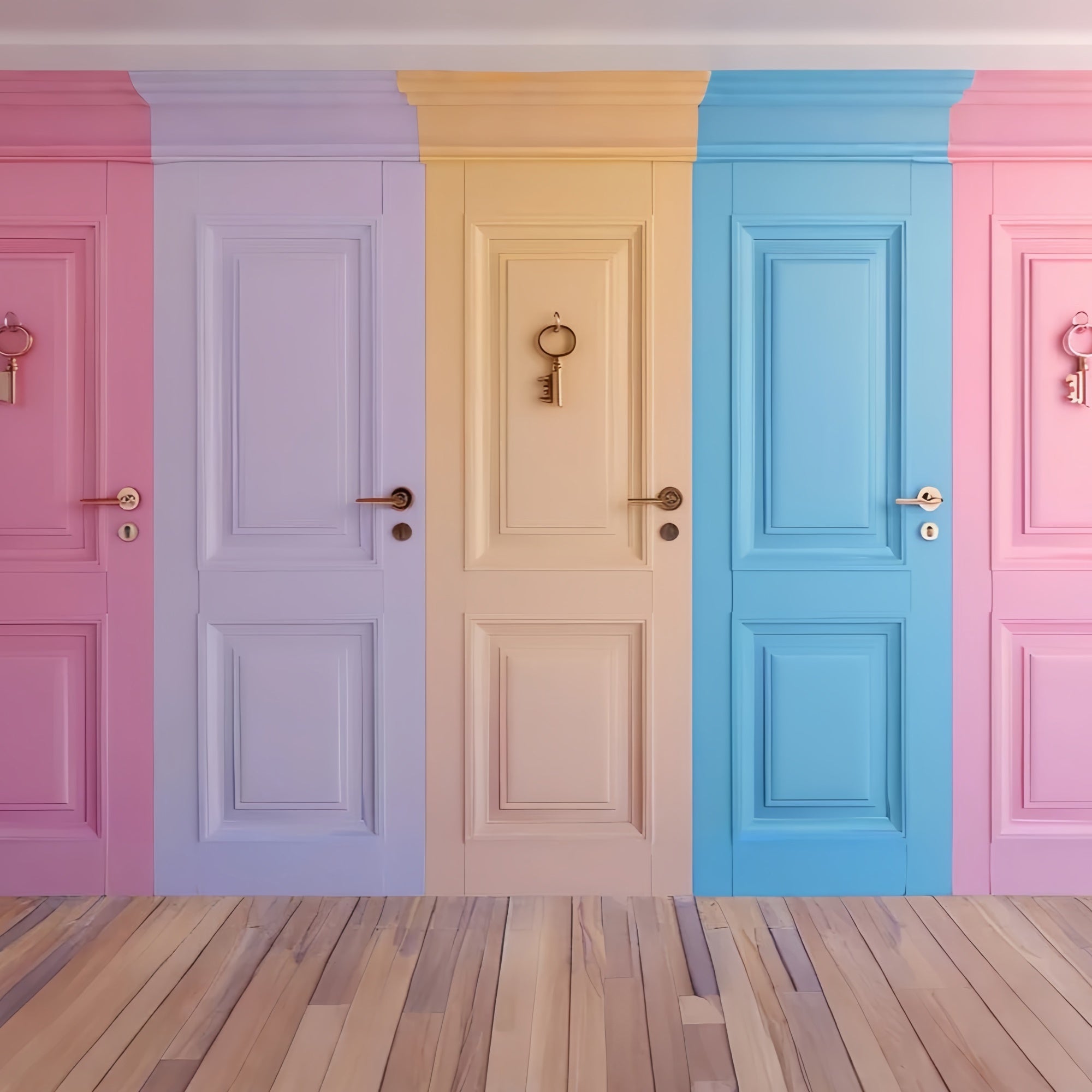 Vintage Wall Backdrop Vibrant Pastel Doors Backdrop UK CSH2-263