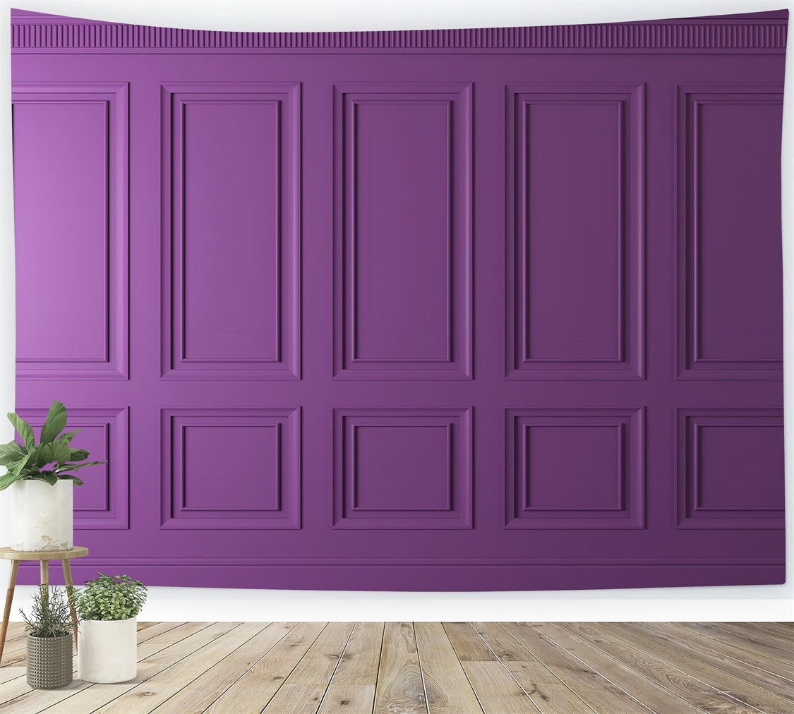 Vintage Wall Backdrop Regal Purple Paneled Wall Backdrop UK CSH2-264