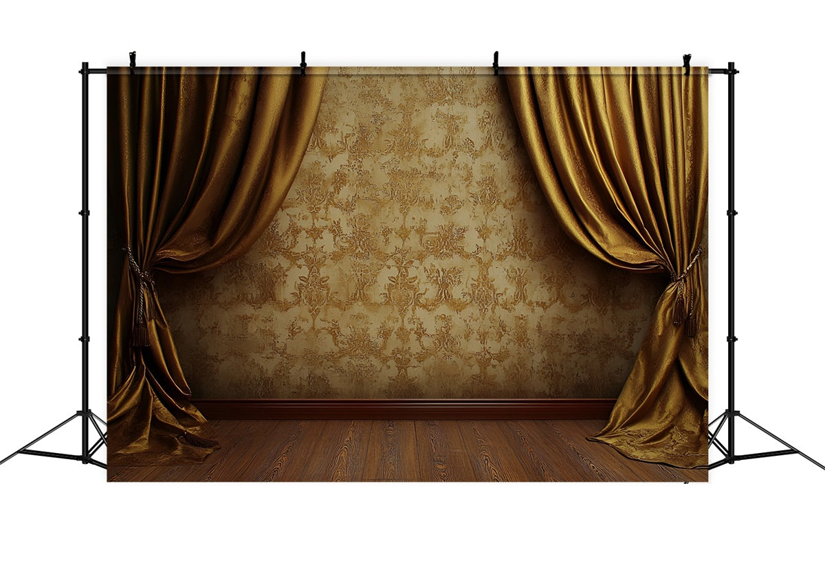 Vintage Wall Backdrop Golden Velvet Curtain Wall Backdrop UK CSH2-265