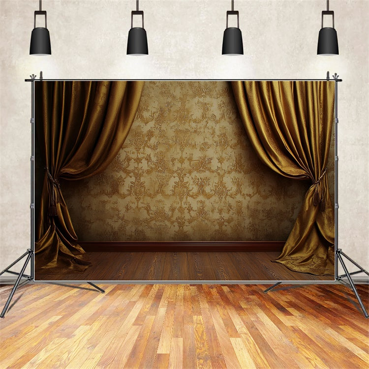 Vintage Wall Backdrop Golden Velvet Curtain Wall Backdrop UK CSH2-265