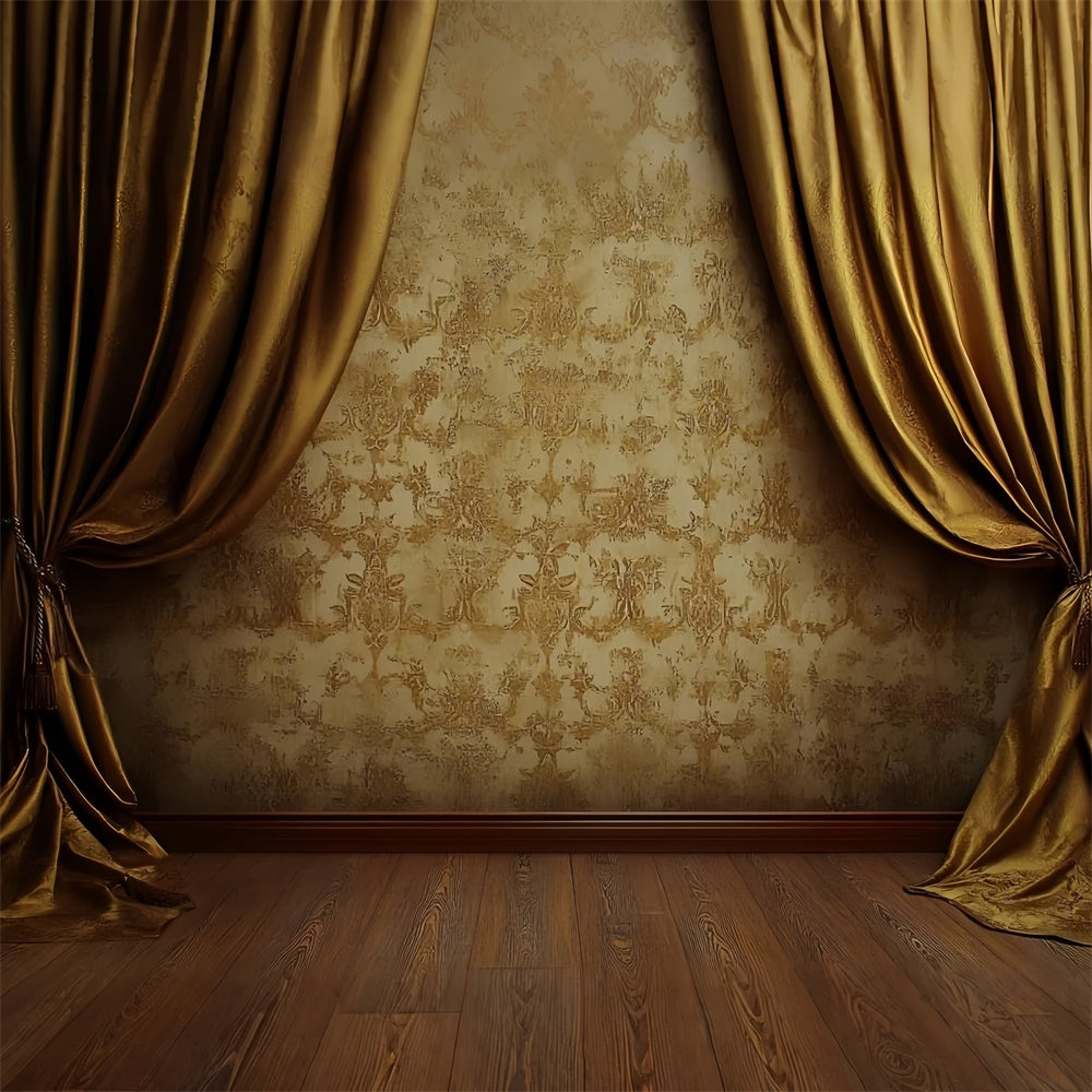 Vintage Wall Backdrop Golden Velvet Curtain Wall Backdrop UK CSH2-265