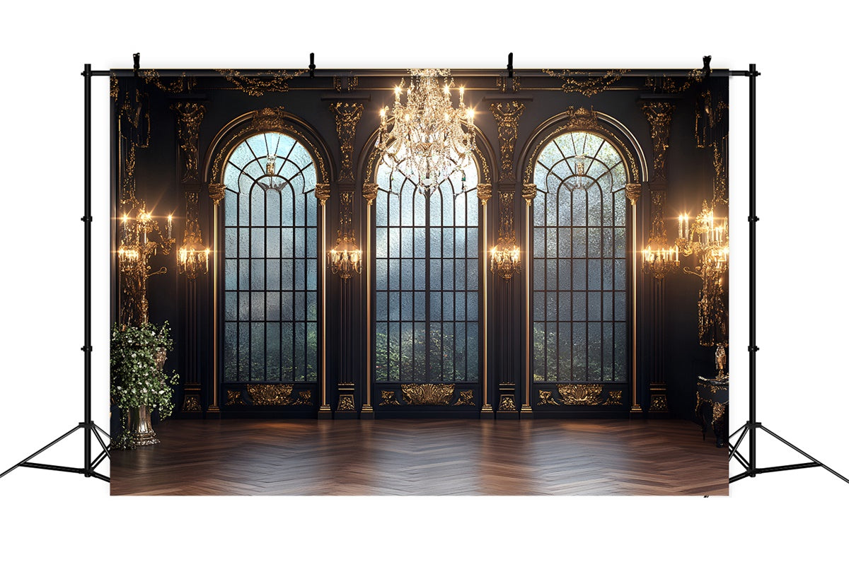 Vintage Wall Backdrop Royal Ballroom Arch Window Backdrop UK CSH2-269