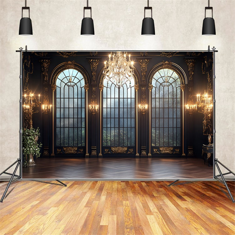 Vintage Wall Backdrop Royal Ballroom Arch Window Backdrop UK CSH2-269