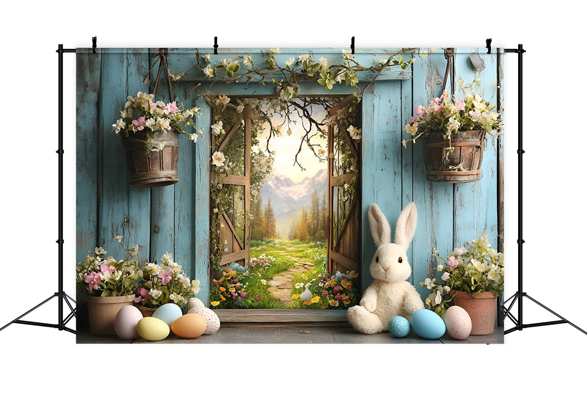 Easter Photo Backdrop Enchanted Window Spring Flowers Backdrop UK CSH2-27