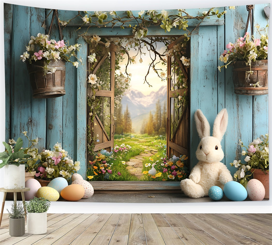 Easter Photo Backdrop Enchanted Window Spring Flowers Backdrop UK CSH2-27