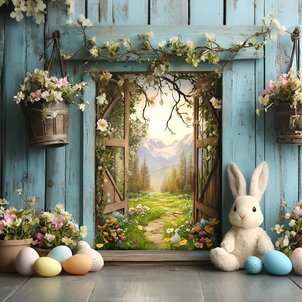 Easter Photo Backdrop Enchanted Window Spring Flowers Backdrop UK CSH2-27