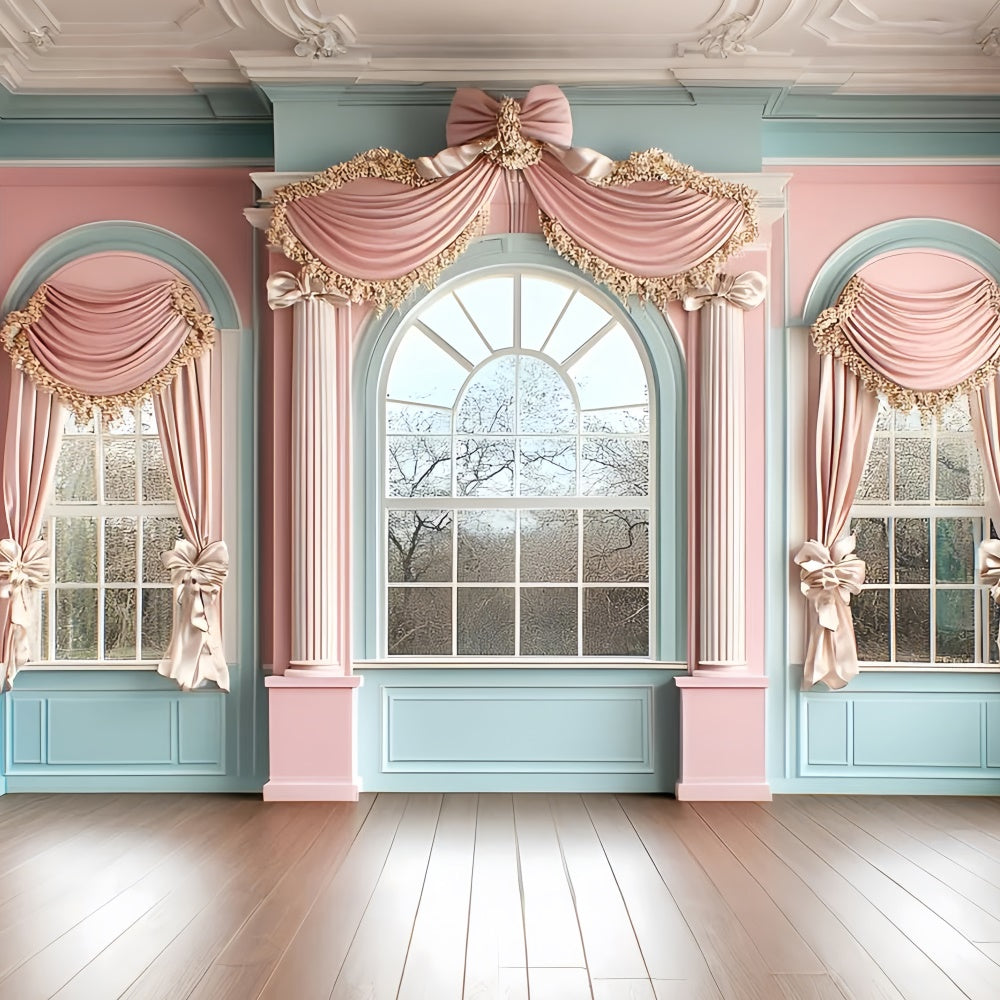 Vintage Wall Backdrop Romantic Pastel Draped Window Backdrop UK CSH2-272