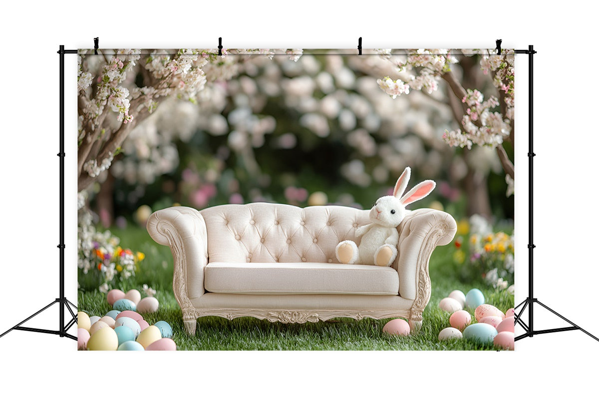 Easter Backdrops Ideas Vintage Sofa Spring Flowers Backdrop UK CSH2-32