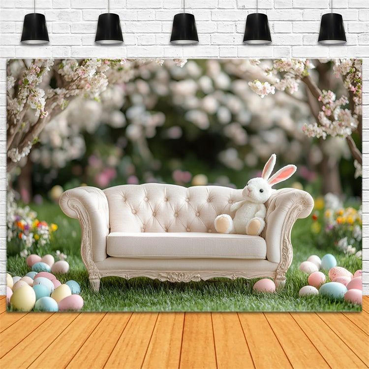 Easter Backdrops Ideas Vintage Sofa Spring Flowers Backdrop UK CSH2-32