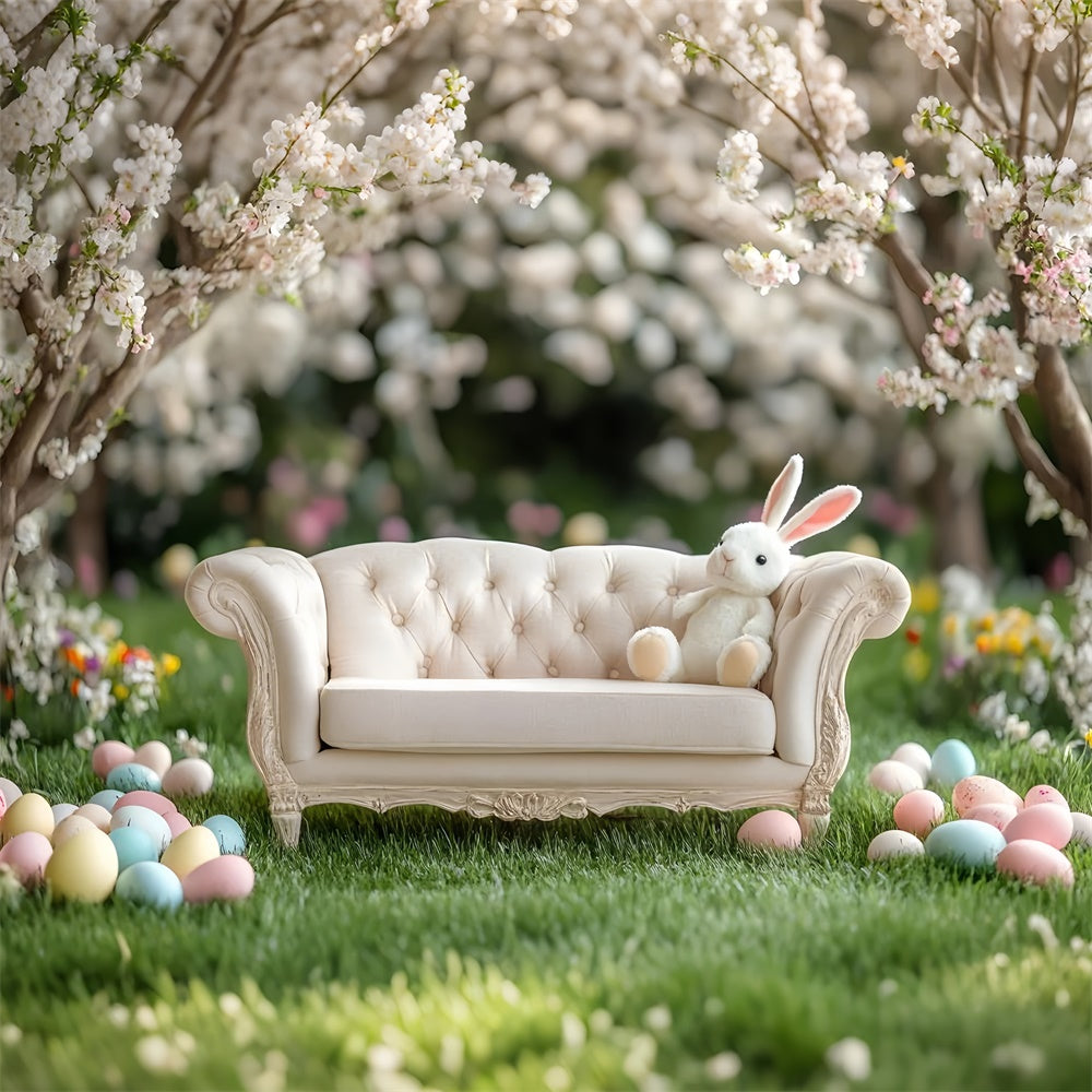 Easter Backdrops Ideas Vintage Sofa Spring Flowers Backdrop UK CSH2-32